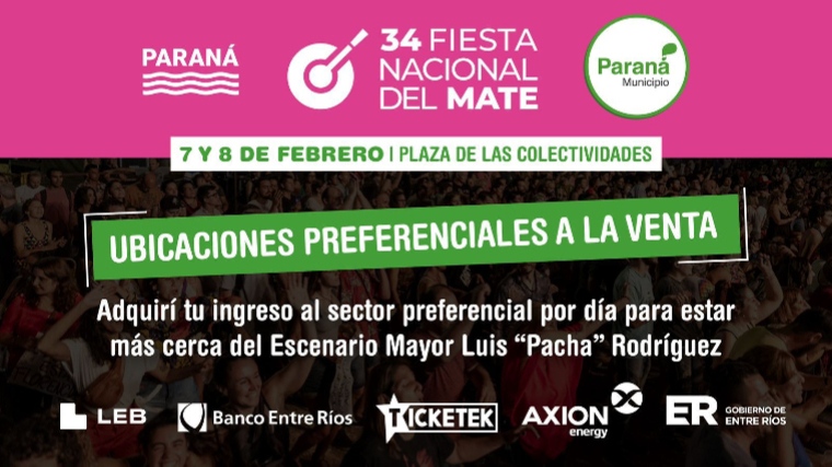 Quedan a la venta las últimas ubicaciones preferenciales para la Fiesta Nacional del Mate
