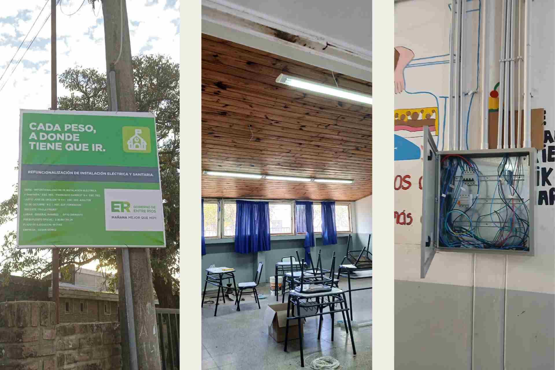 Se ejecutan mejoras edilicias en el Complejo Educativo Francisco Ramírez del departamento Diamante