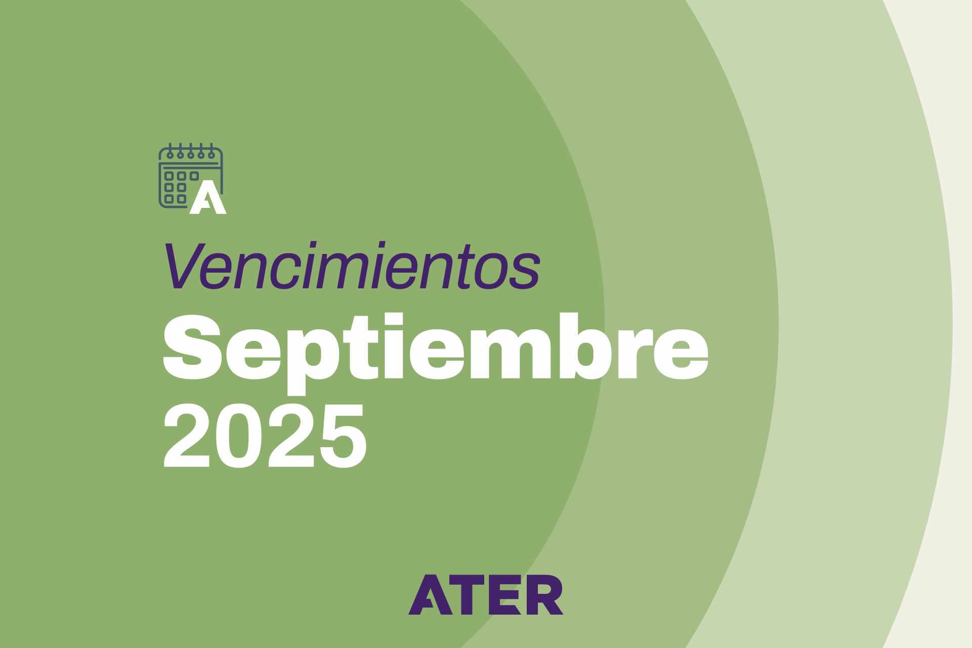 ATER recuerda los vencimientos que operan en septiembre