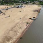 Avanzan los trabajos de recuperación de la playa del balneario Thompson en Paraná