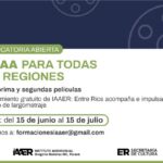 El Iaaer brindará asesoramiento gratuito a realizadores audiovisuales de la provincia que participen de una convocatoria del Incaa