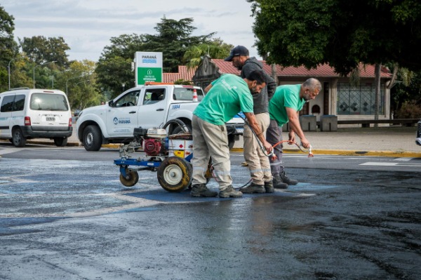 Avanza la obra de reordenamiento de la ciclovía en la Costanera de Paraná
